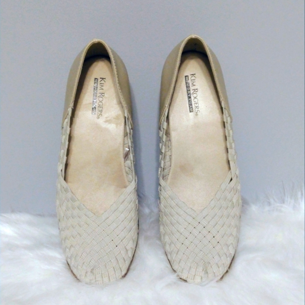 Kim Rogers Ivory Slip On Shoes